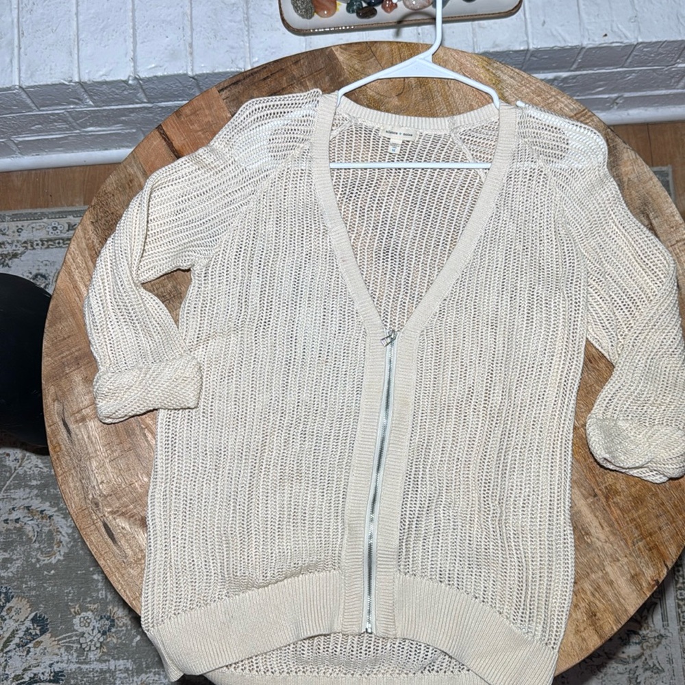 silence + noise v neck zip up cardigan